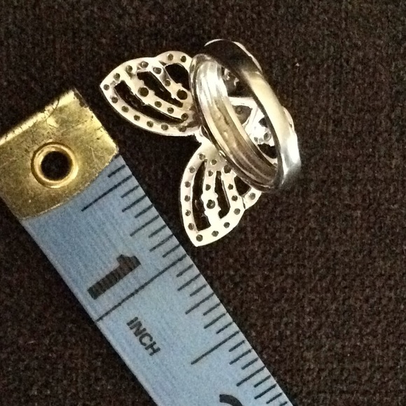 Sterling silver stamped 925 CZ butterfly ring S6 - Picture 4 of 7